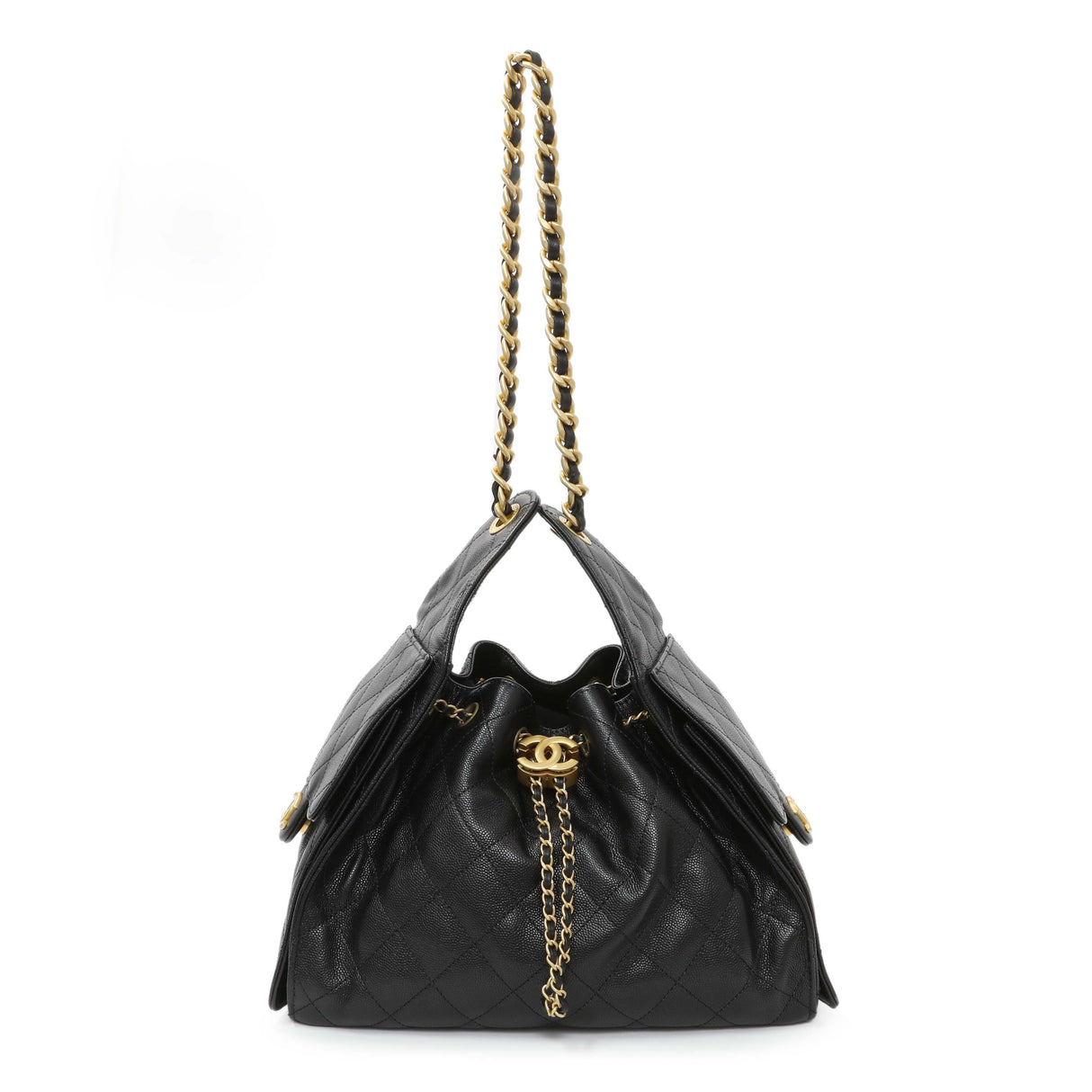 Chanel Black Caviar Quilted Small Chanel 25 Handbag