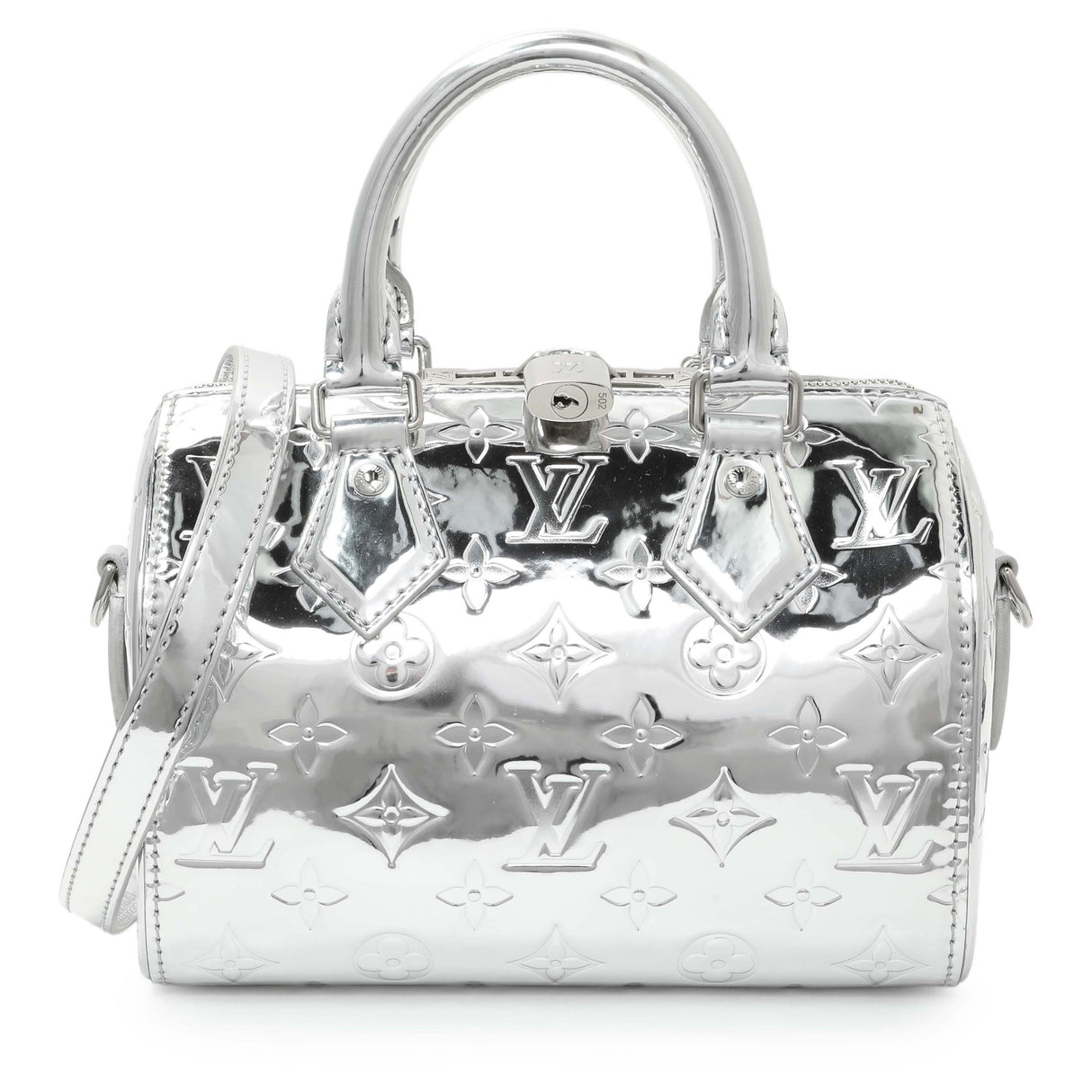 Louis Vuitton Silver Monogram Miroir Speedy Bandouliere 20
