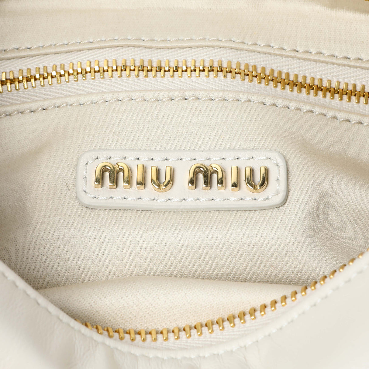 Miu Miu White Nappa Leather Multi Pocket Hobo Bag Handbags Miu Miu
