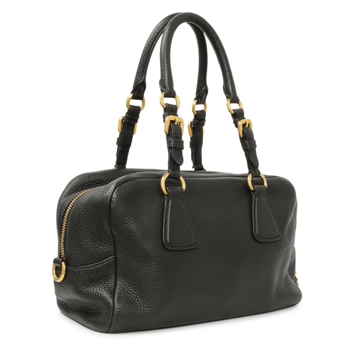 Prada Black Vitello Daino Bauletto Handbags Prada