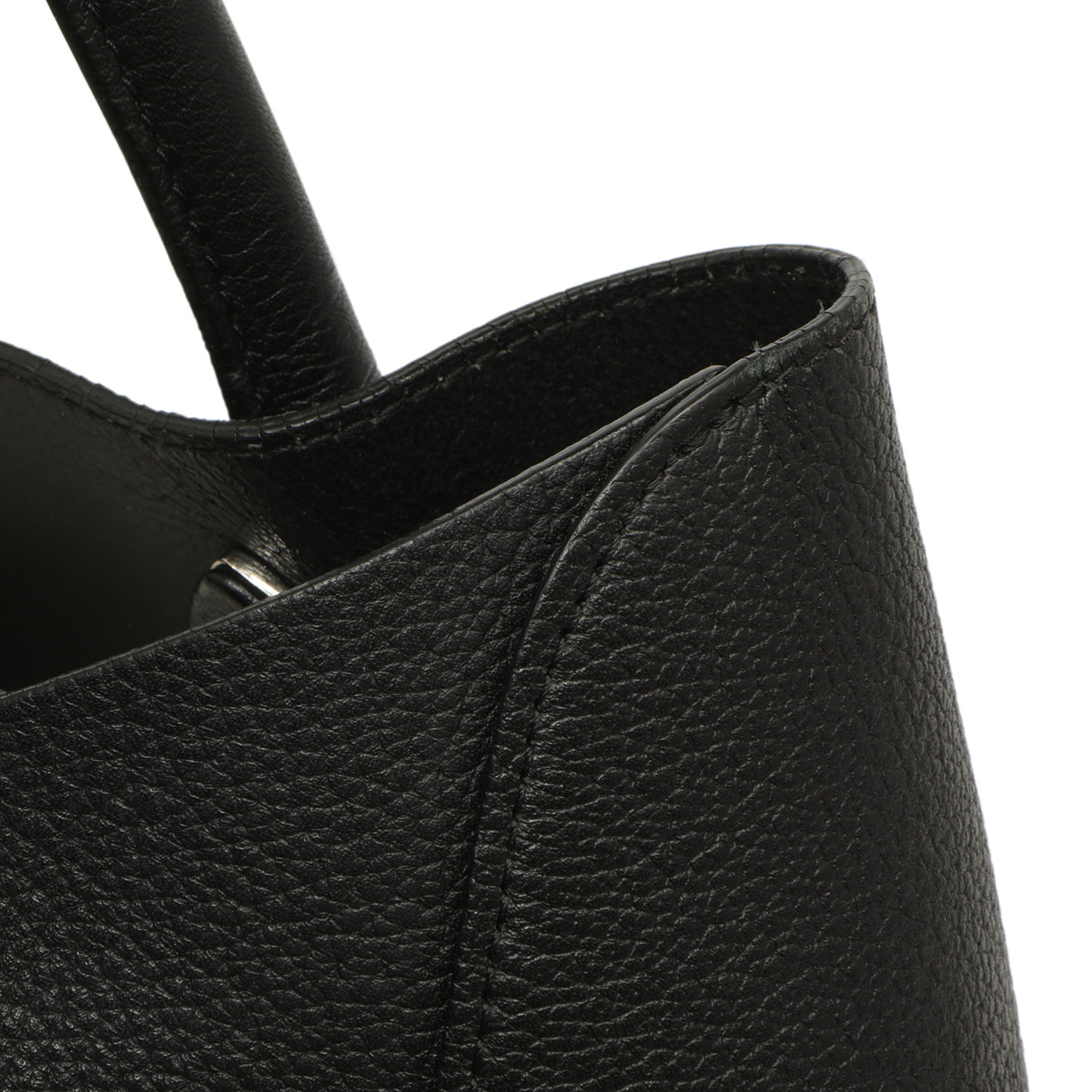 Christian Dior Black Grained Calfskin Large Open Bar Tote Handbags Christian Dior