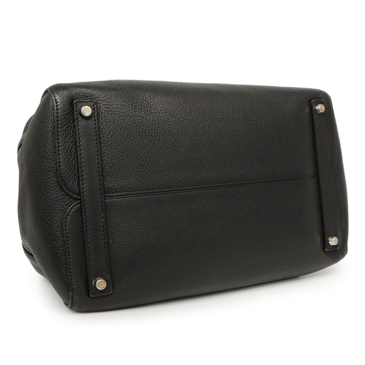 Christian Dior Black Grained Calfskin Large Open Bar Tote Handbags Christian Dior