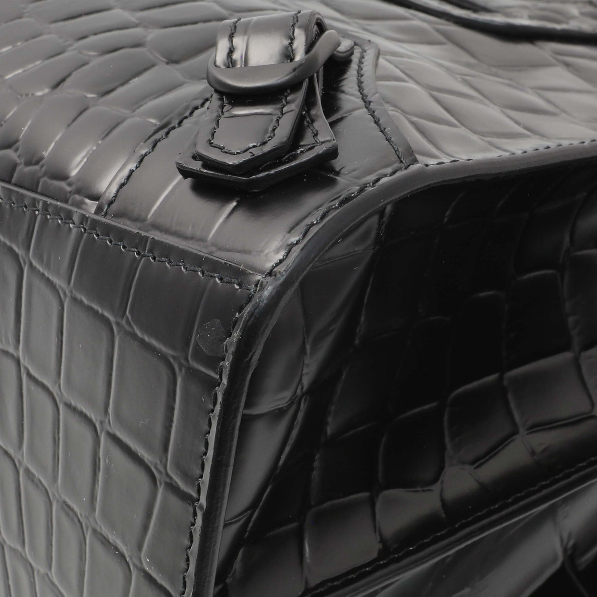Balenciaga Black Crocodile Embossed Neo Classic Hardware S City Handbags Balenciaga