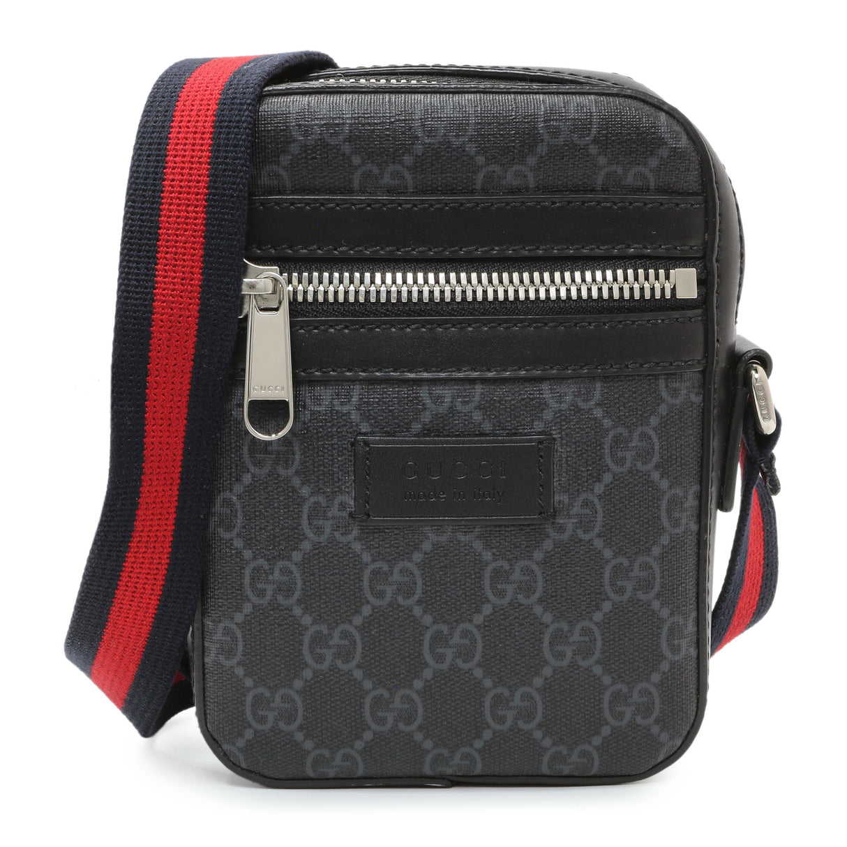 Gucci Black GG Supreme Monogram Mini Messenger Handbags Gucci