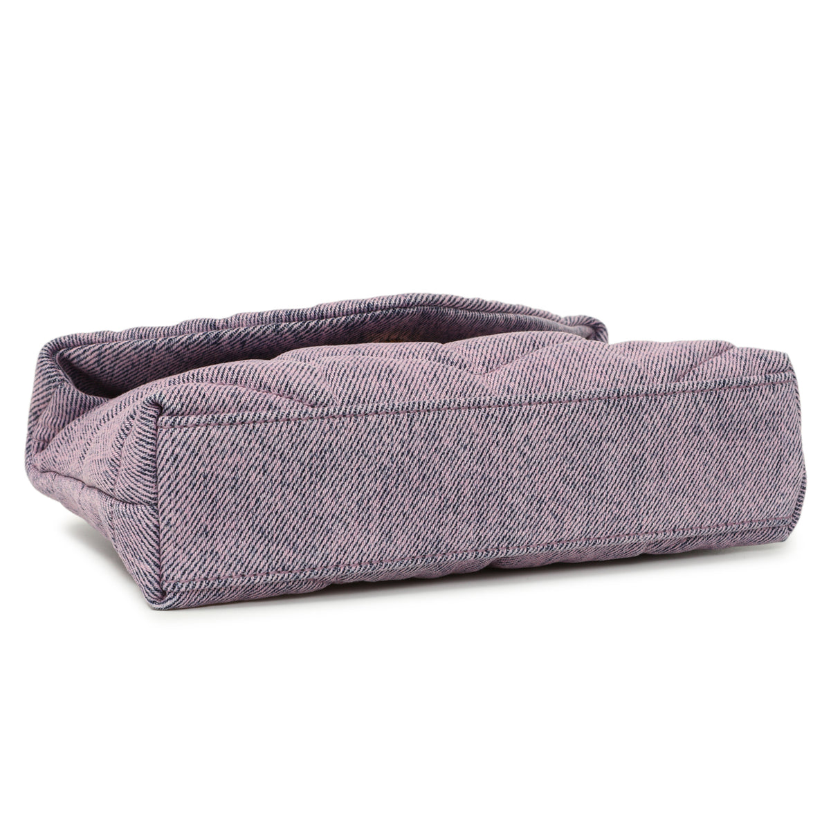 Saint Laurent Bleached Lilac Quilted Denim Loulou Puffer Monogram Clutch Handbags Saint Laurent