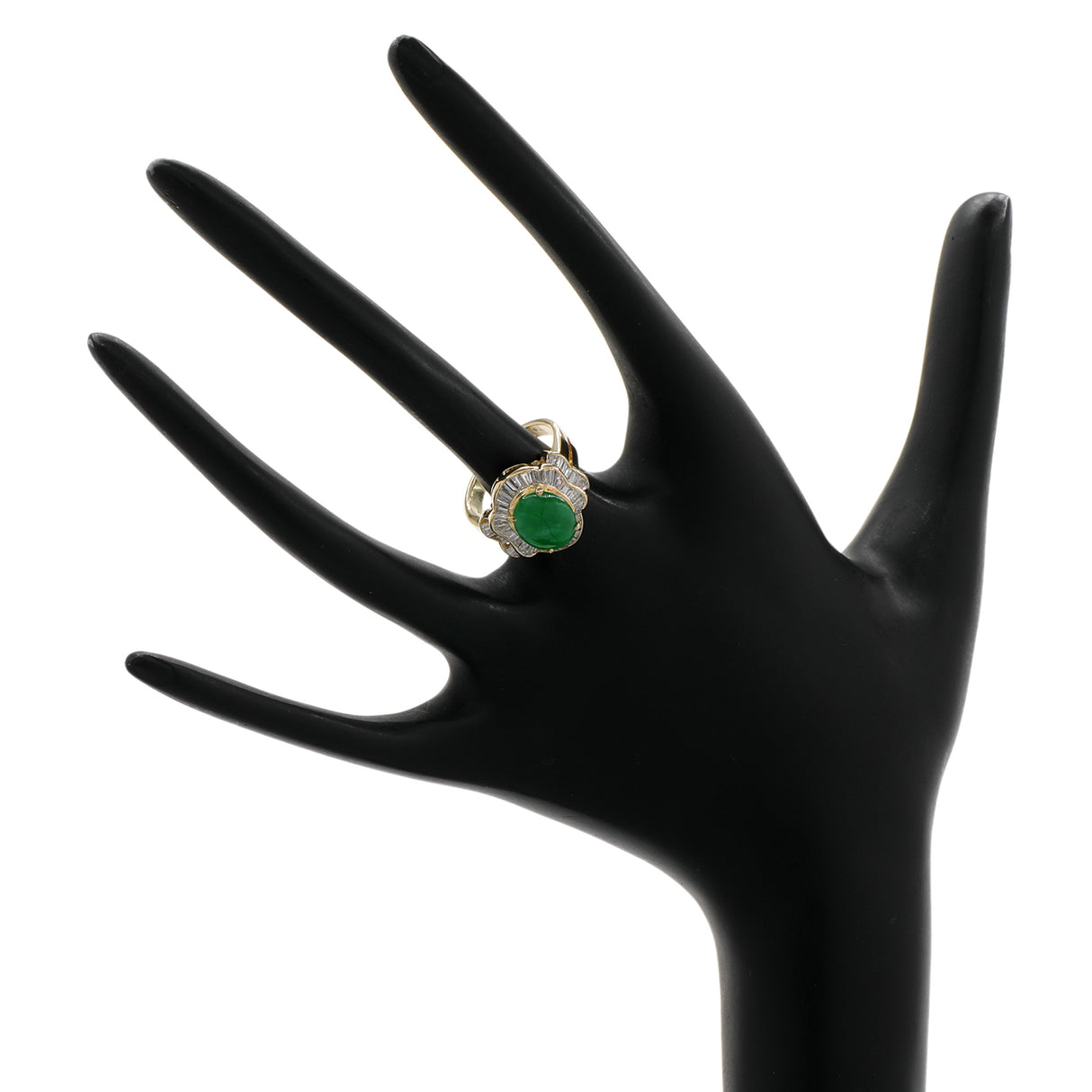 18K Yellow Gold Cabochon Jadeite Diamond Ring Fine Jewellery Modaselle