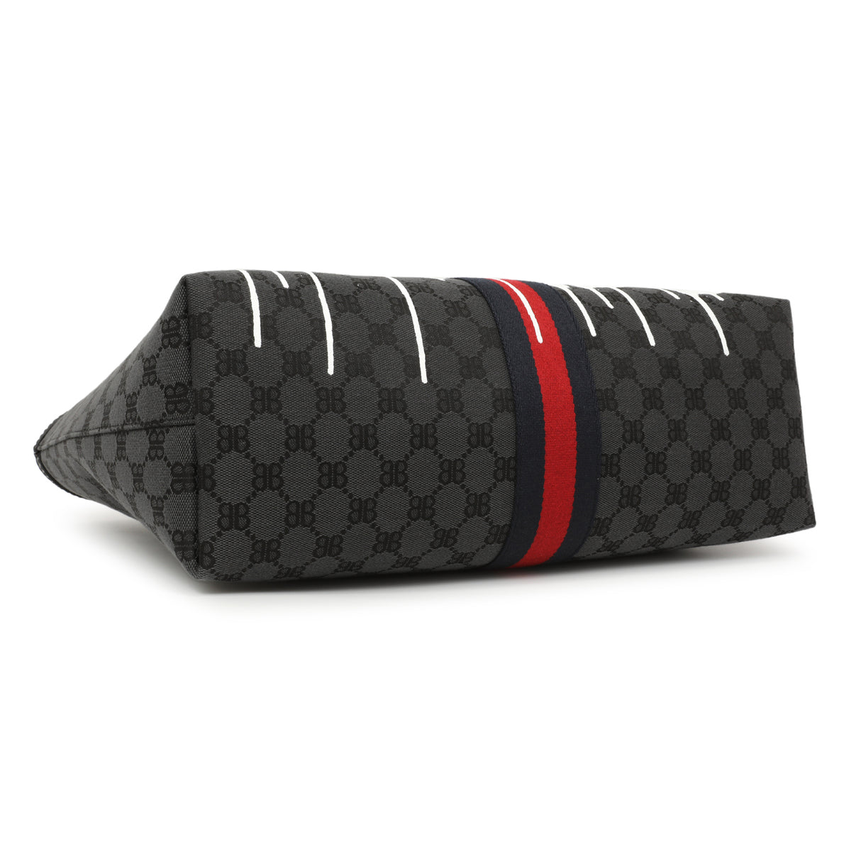 Gucci X Balenciaga BB Monogram Web Graffiti Medium Ophidia Shopping Tote Handbags Gucci