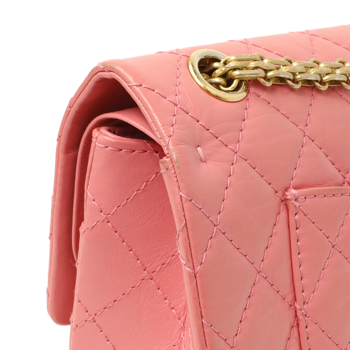 Chanel Pink Quilted Aged Calfskin Reissue 225 Flap Handbags Chanel