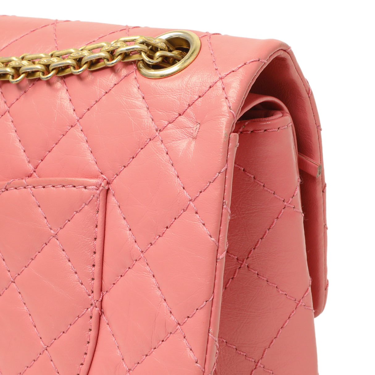 Chanel Pink Quilted Aged Calfskin Reissue 225 Flap Handbags Chanel