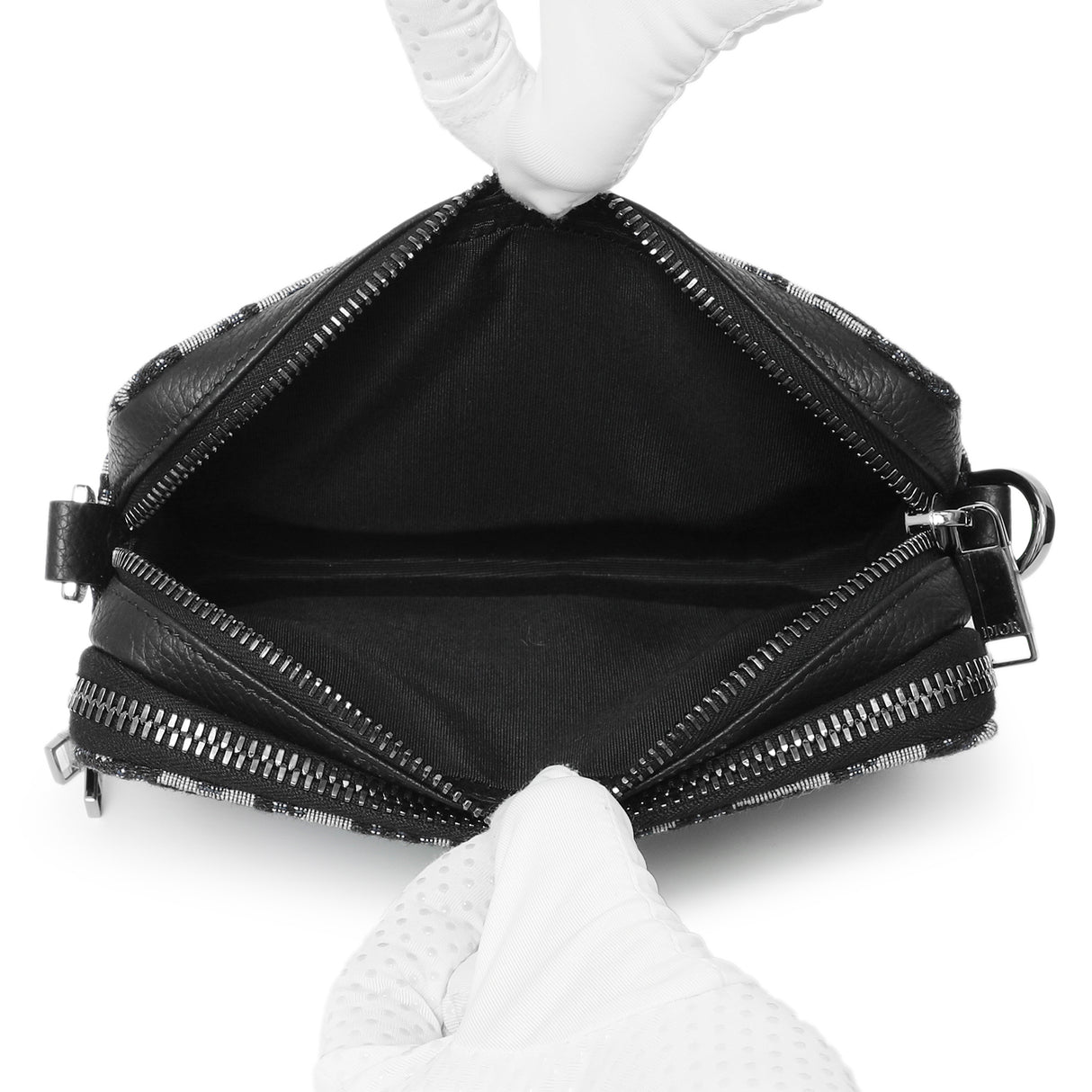 Christian Dior X Kenny Scharf Oblique Embroidered Patches Double Zip Crossbody Pouch Handbags Christian Dior