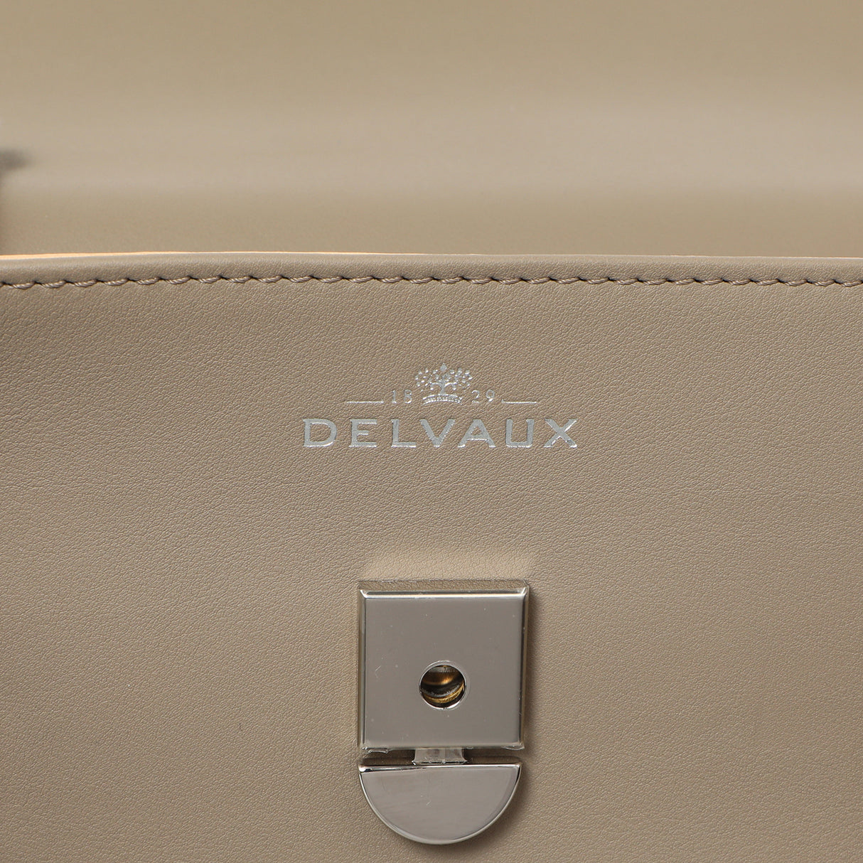 Delvaux Taupe Calfskin Tempete MM Handbags Delvaux