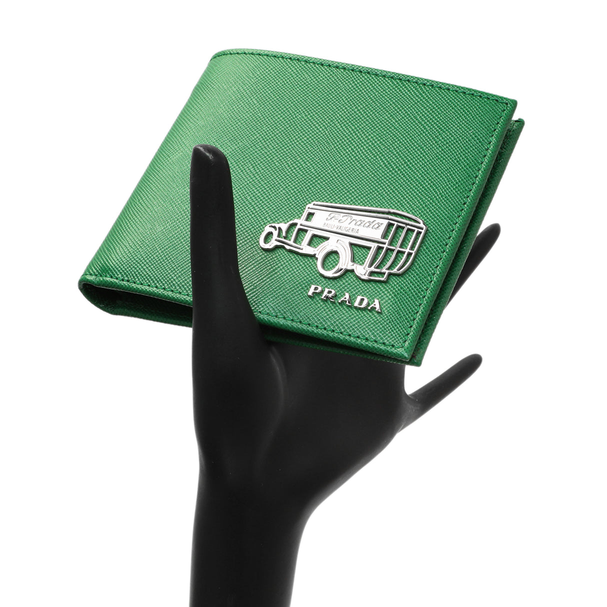 Prada Green Saffiano Bifold Wallet Accessories Prada
