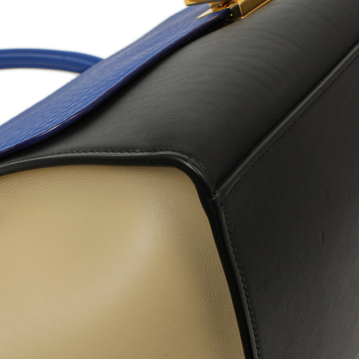 Celine Tri-Color Calfskin Medium Trapeze Handbags Celine