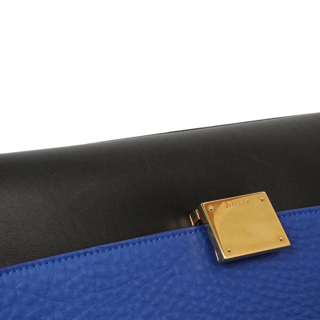 Celine Tri-Color Calfskin Medium Trapeze Handbags Celine