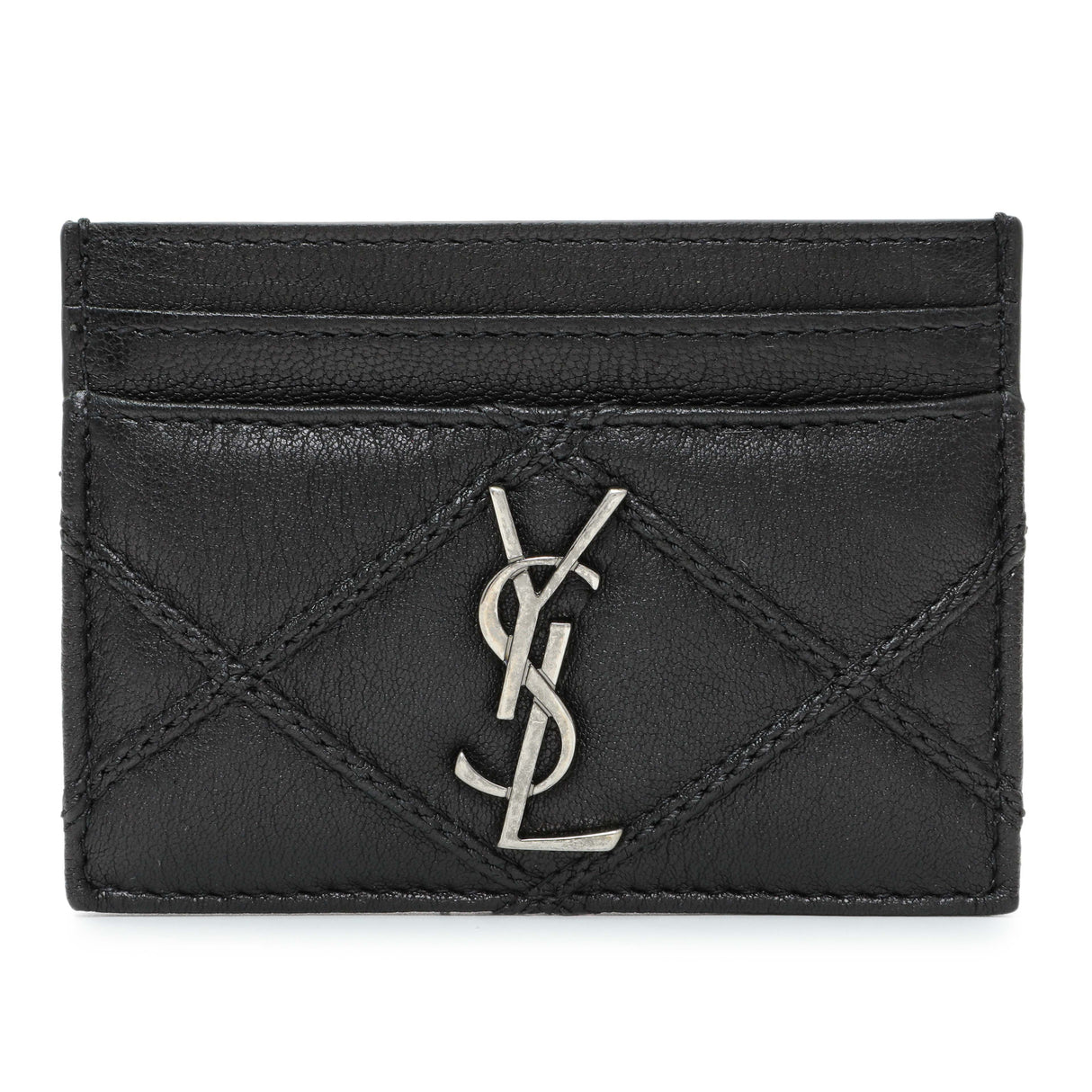 Saint Laurent Black Goatskin Credit Card Case Accessories Saint Laurent