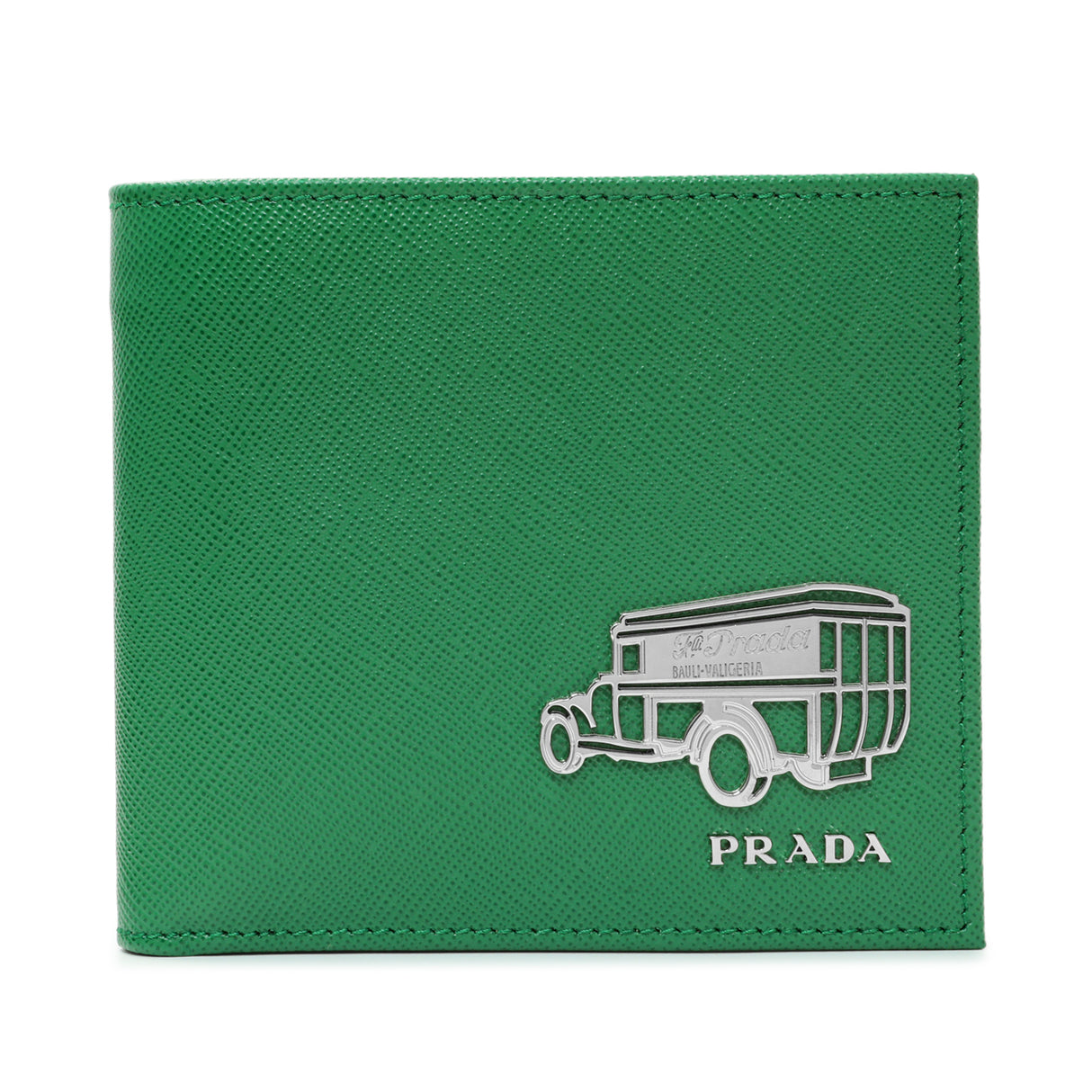 Prada Green Saffiano Bifold Wallet Accessories Prada
