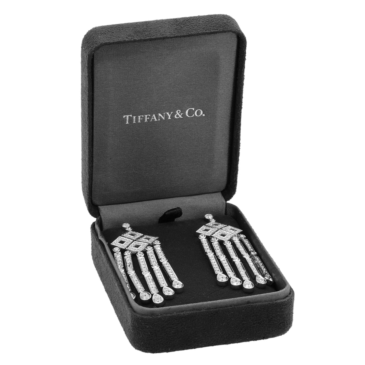 Tiffany & Co. Platinum Diamond Legacy Drop Earrings Designer Jewellery Tiffany and Co