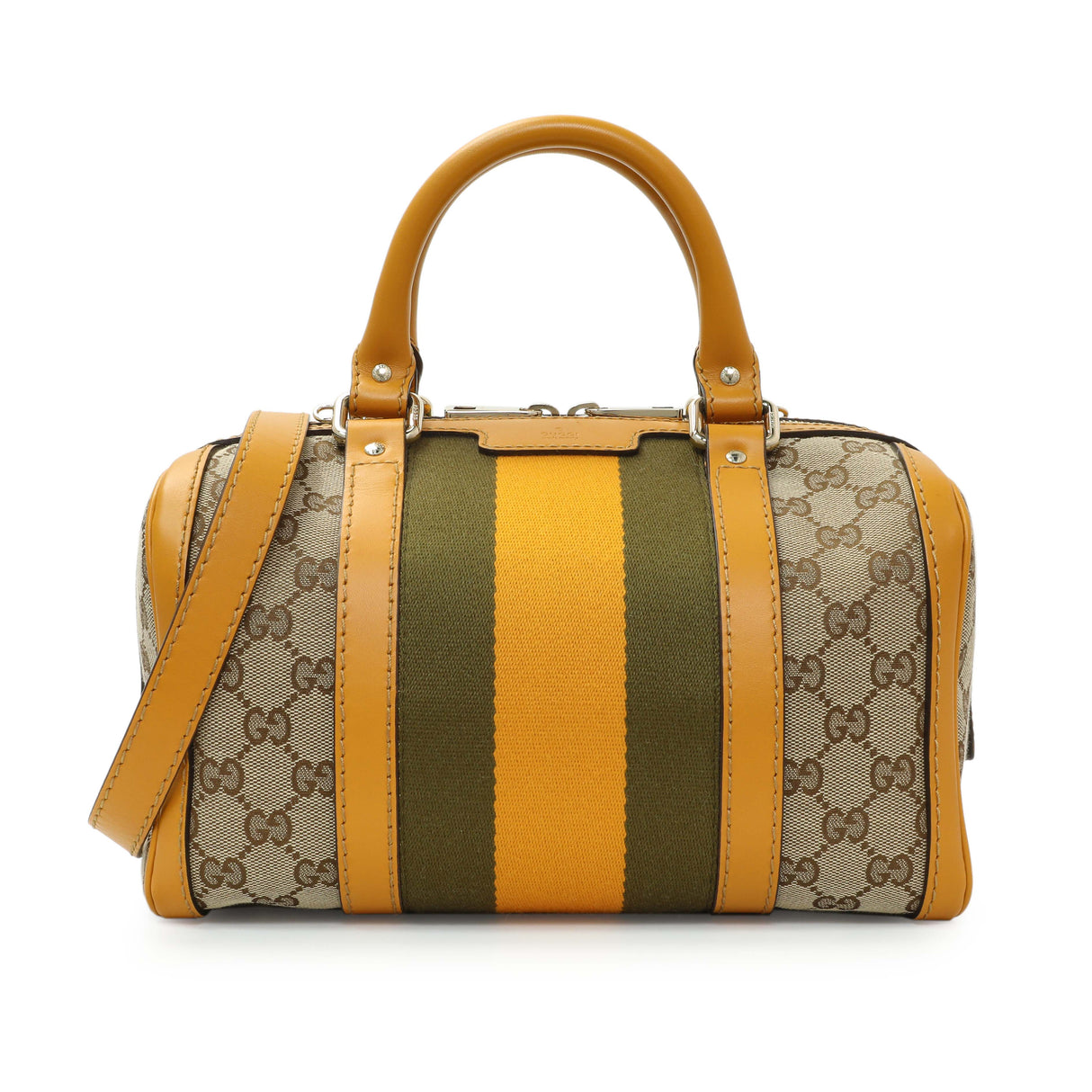 Gucci Monogram Vintage Web Small Boston Handbags Gucci