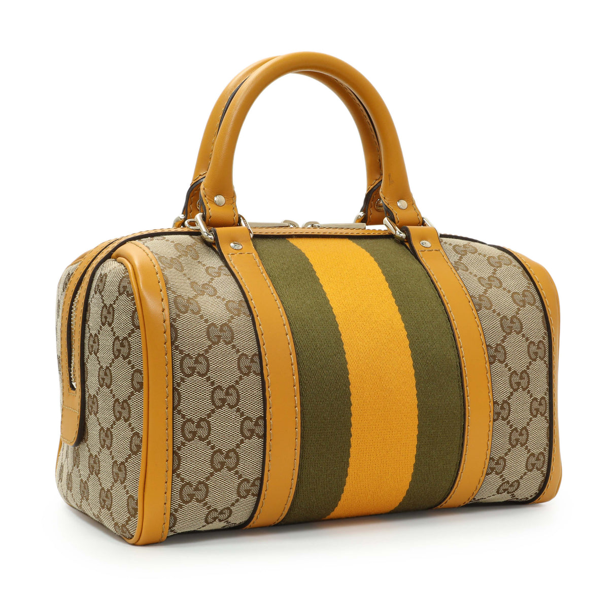 Gucci Monogram Vintage Web Small Boston Handbags Gucci