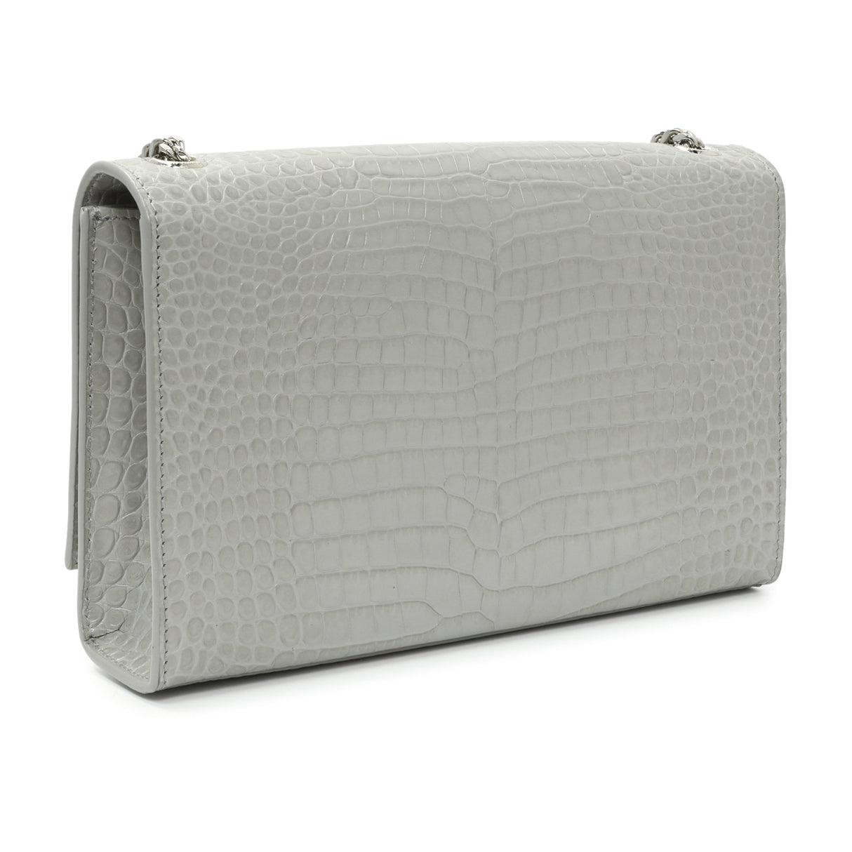 Saint Laurent Crocodile Embossed Calfskin Medium Monogram Kate Tassel Satchel Handbags Saint Laurent