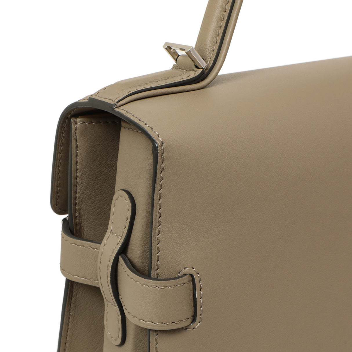 Delvaux Taupe Calfskin Tempete MM Handbags Delvaux