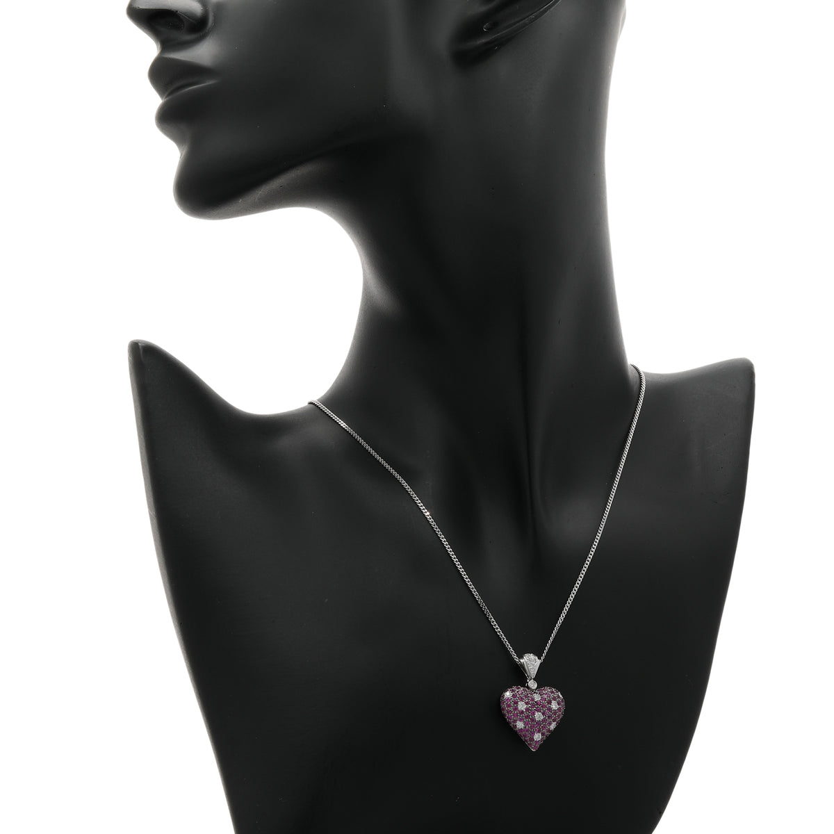 14K White Gold Le Vian Pink Sapphire & Diamond Heart Pendant Fine Jewellery Modaselle