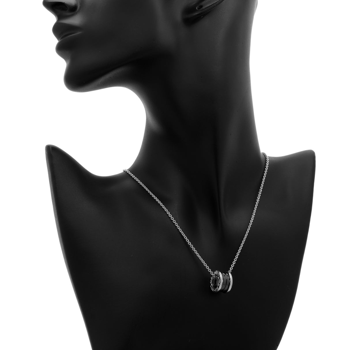 Bulgari Sterling Silver Black Ceramic Save The Children Pendant Necklace Designer Jewellery Bulgari