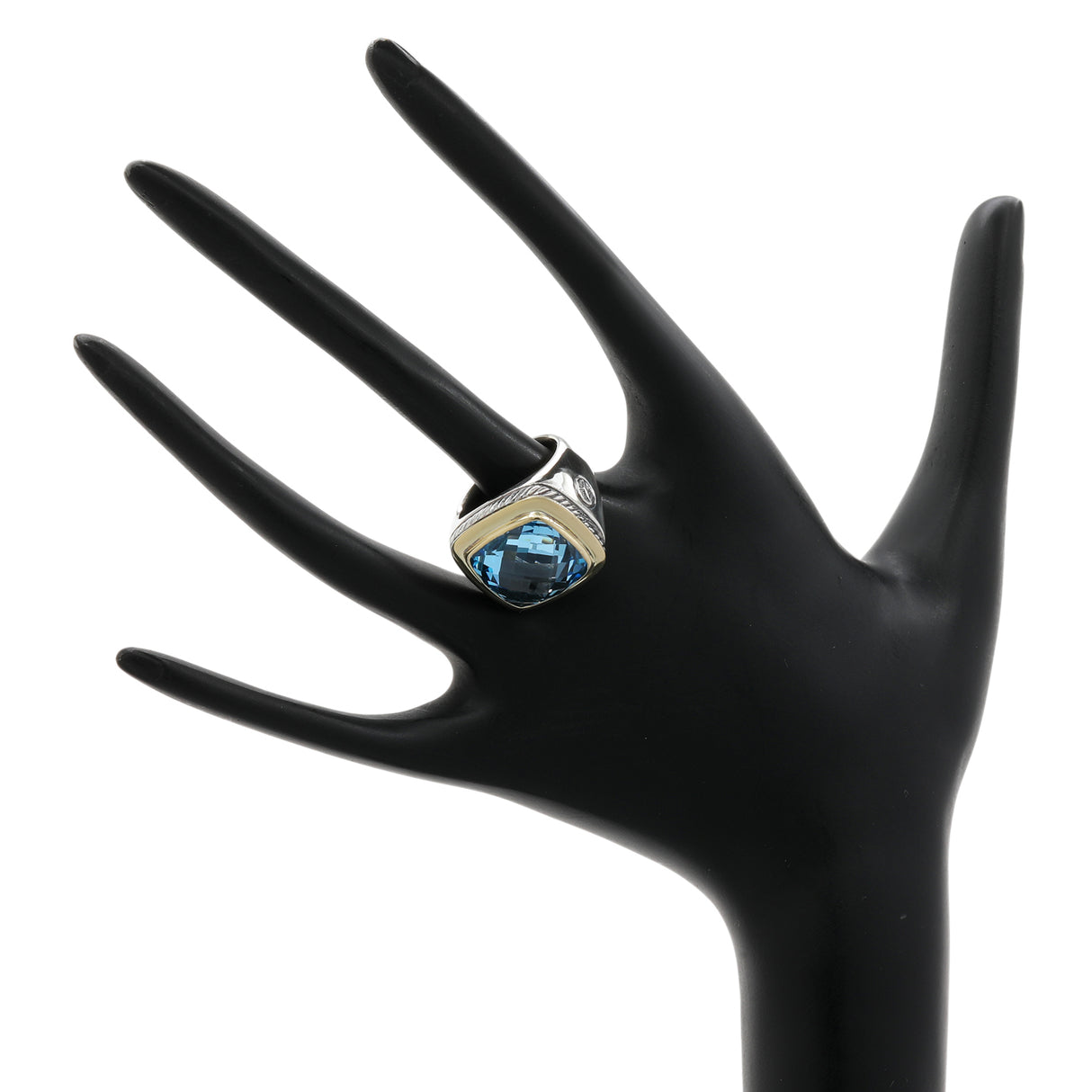 David Yurman Sterling Silver 18K Yellow Gold Topaz Albion Ring Designer Jewellery David Yurman
