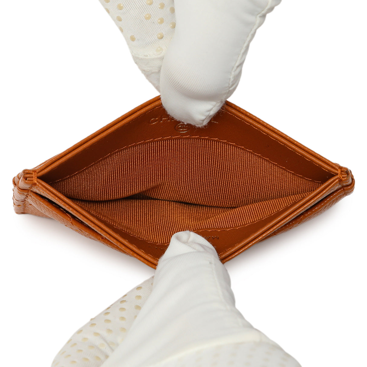 Chanel Caramel Quilted Caviar Card Holder Accessories Chanel