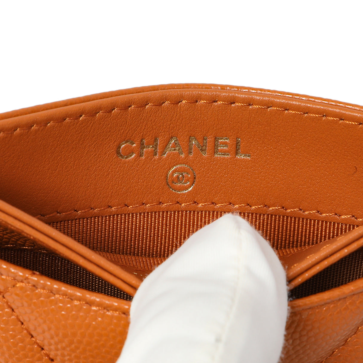 Chanel Caramel Quilted Caviar Card Holder Accessories Chanel