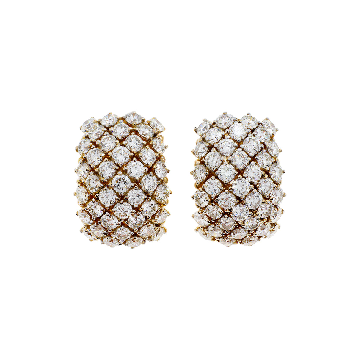 18K Yellow Gold 9.36 Carat Diamond Earrings Fine Jewellery Modaselle