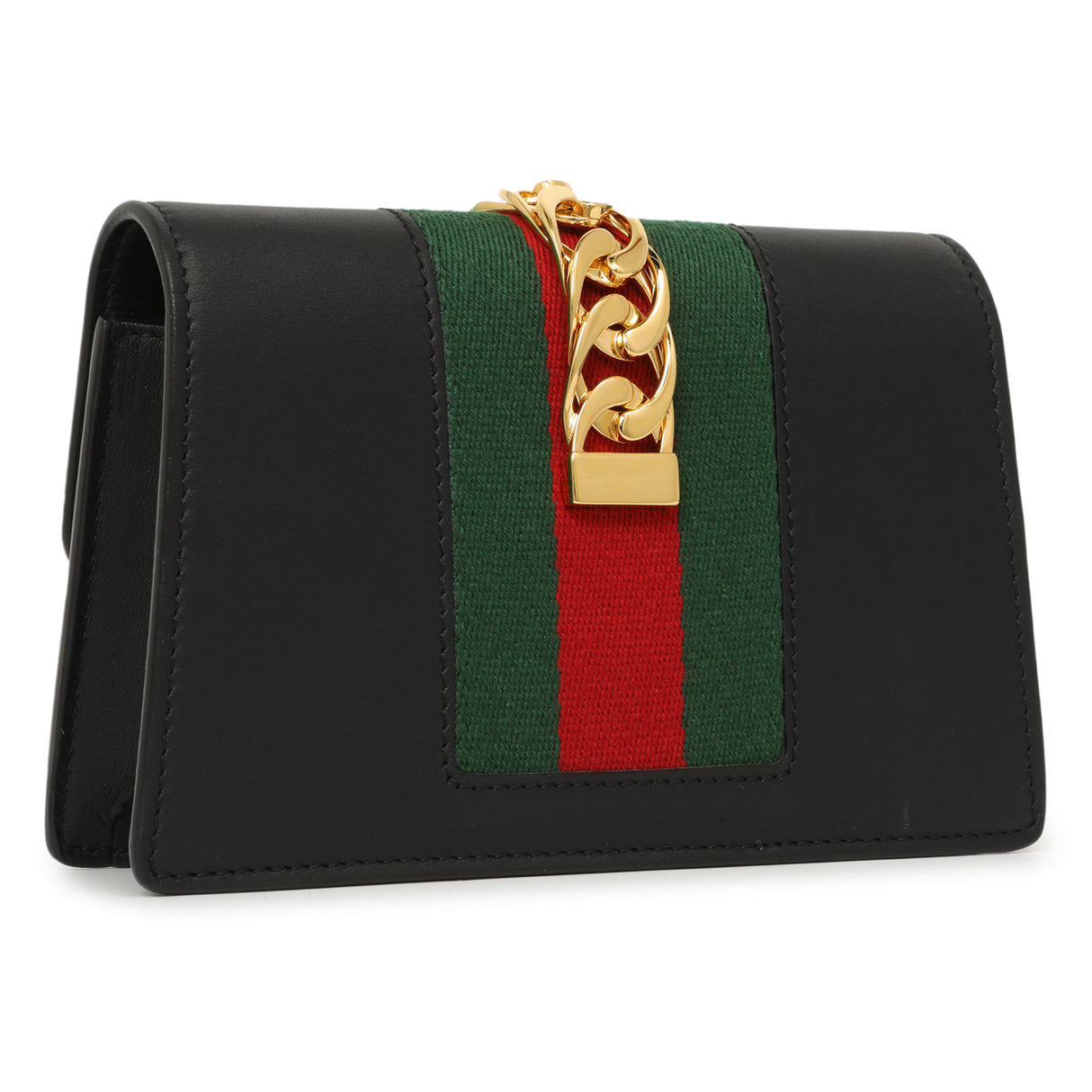 Gucci Black Calfskin Super Mini Sylvie Chain Bag Handbags Gucci