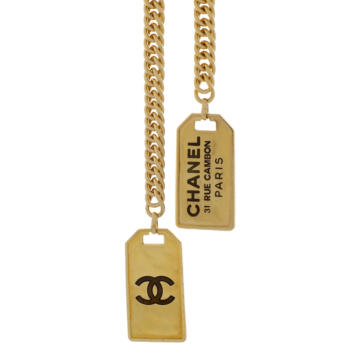 Chanel Rue Cambon Dog Tag Necklace Designer Jewellery Chanel