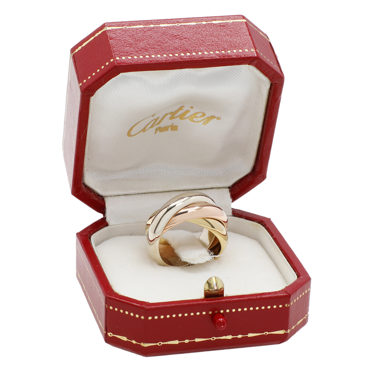 Cartier 18K Rose Yellow White Gold Large Trinity Ring Designer Jewellery Cartier