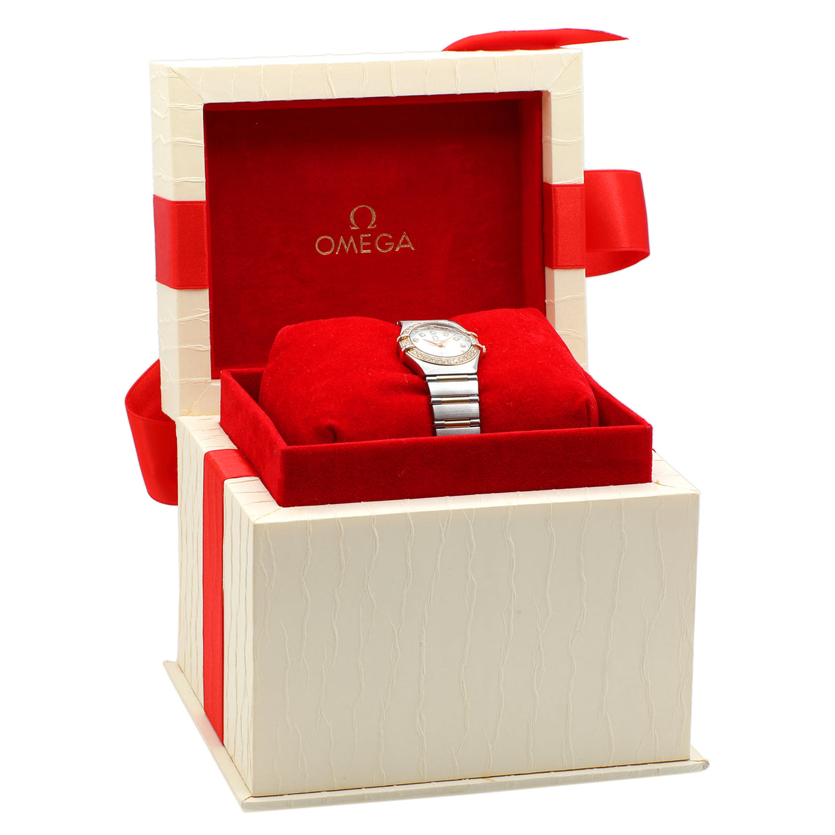 Omega Stainless Steel 18K Rose Gold Diamond Constellation 1360.75.00 Watches Omega