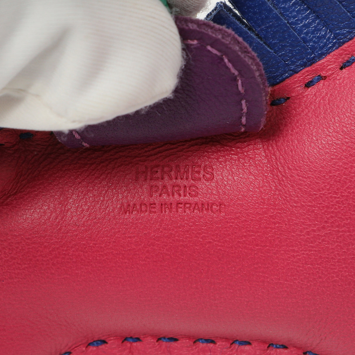 Hermes Bleu Azteque Rose Shocking Milo Lambskin Grigri Rodeo Horse Bag Charm PM Accessories Hermes