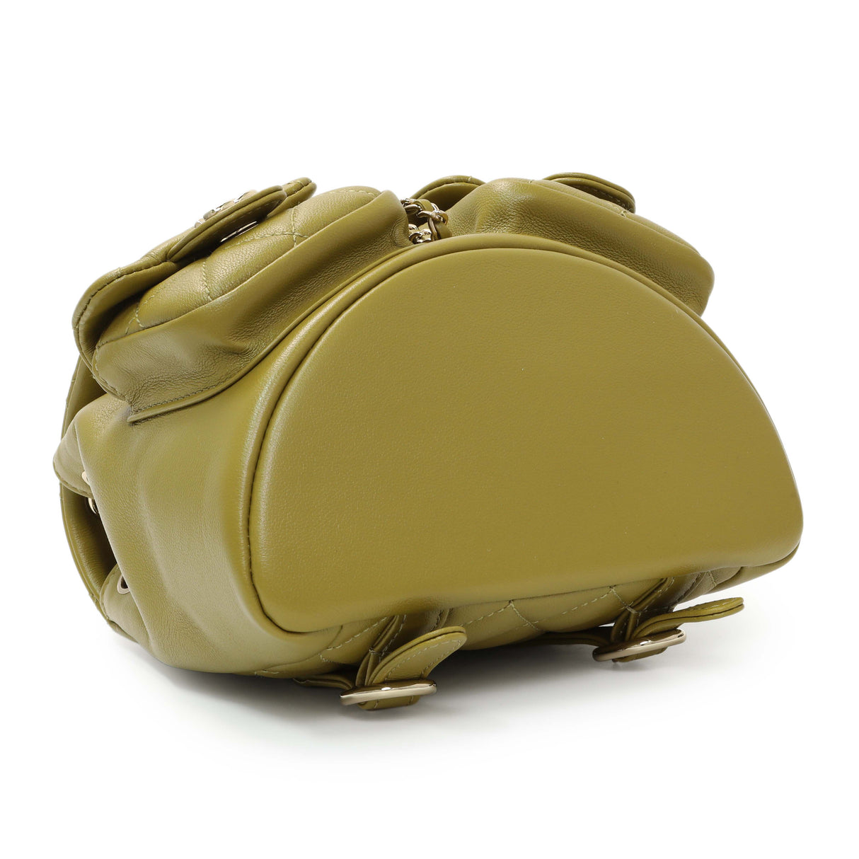 Chanel Olive Green Quilted Lambskin Small Duma Pockets Drawstring Backpack Handbags Chanel