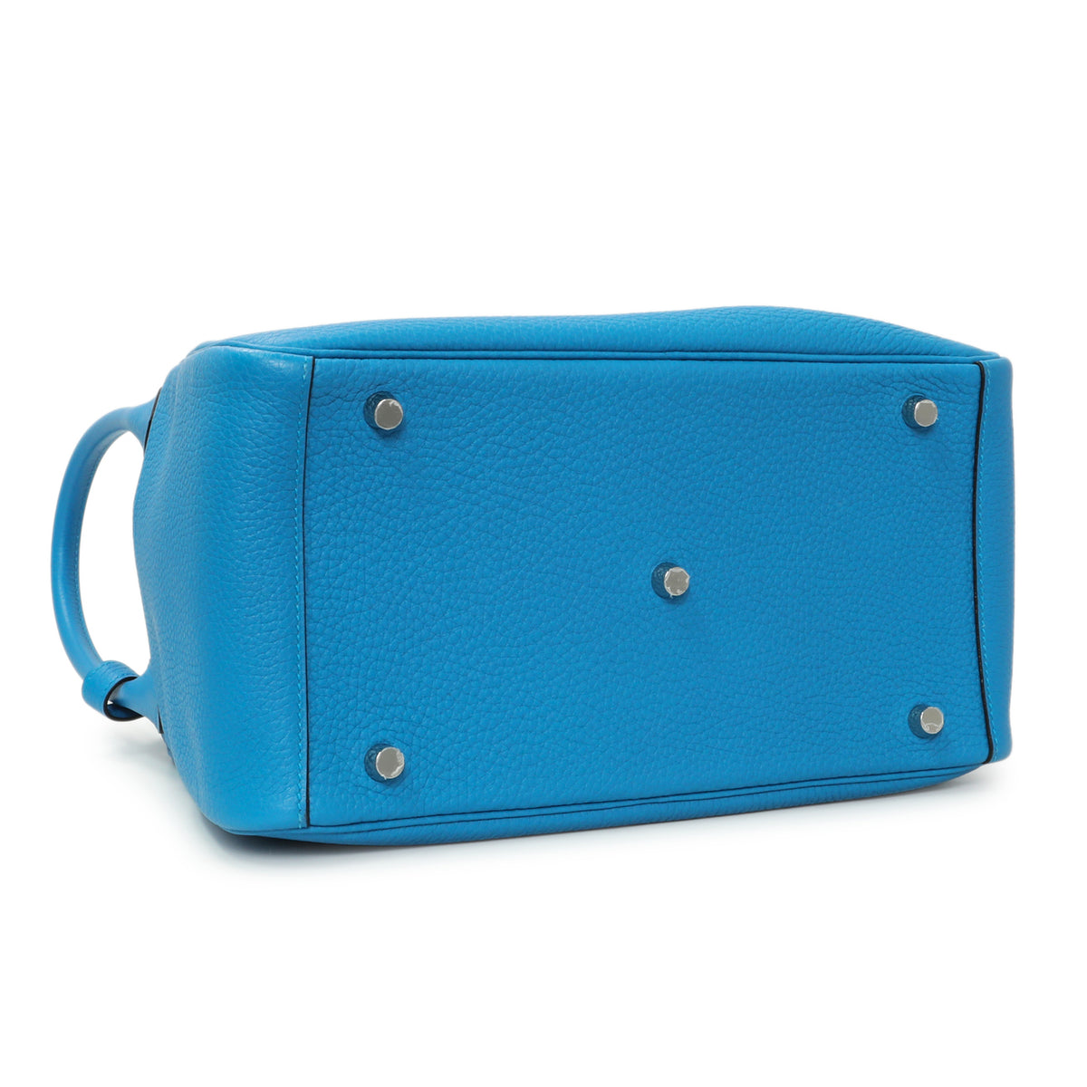 Hermes Blue Taurillon Clemence Lindy 30 Handbags Hermes