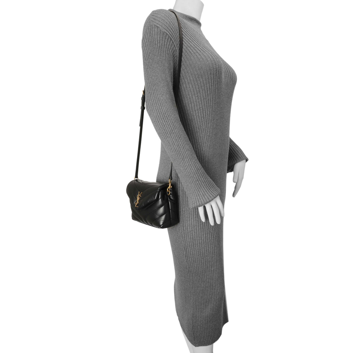 Saint Laurent Black Calfskin Monogram Toy Loulou Crossbody Handbags Saint Laurent