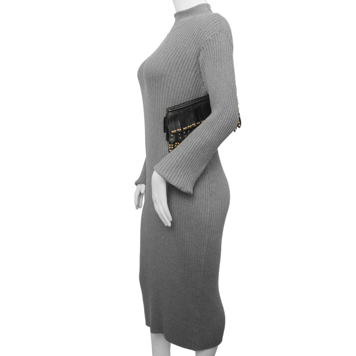 Prada Black Nappa Studded Fringe Wristlet Clutch Handbags Prada