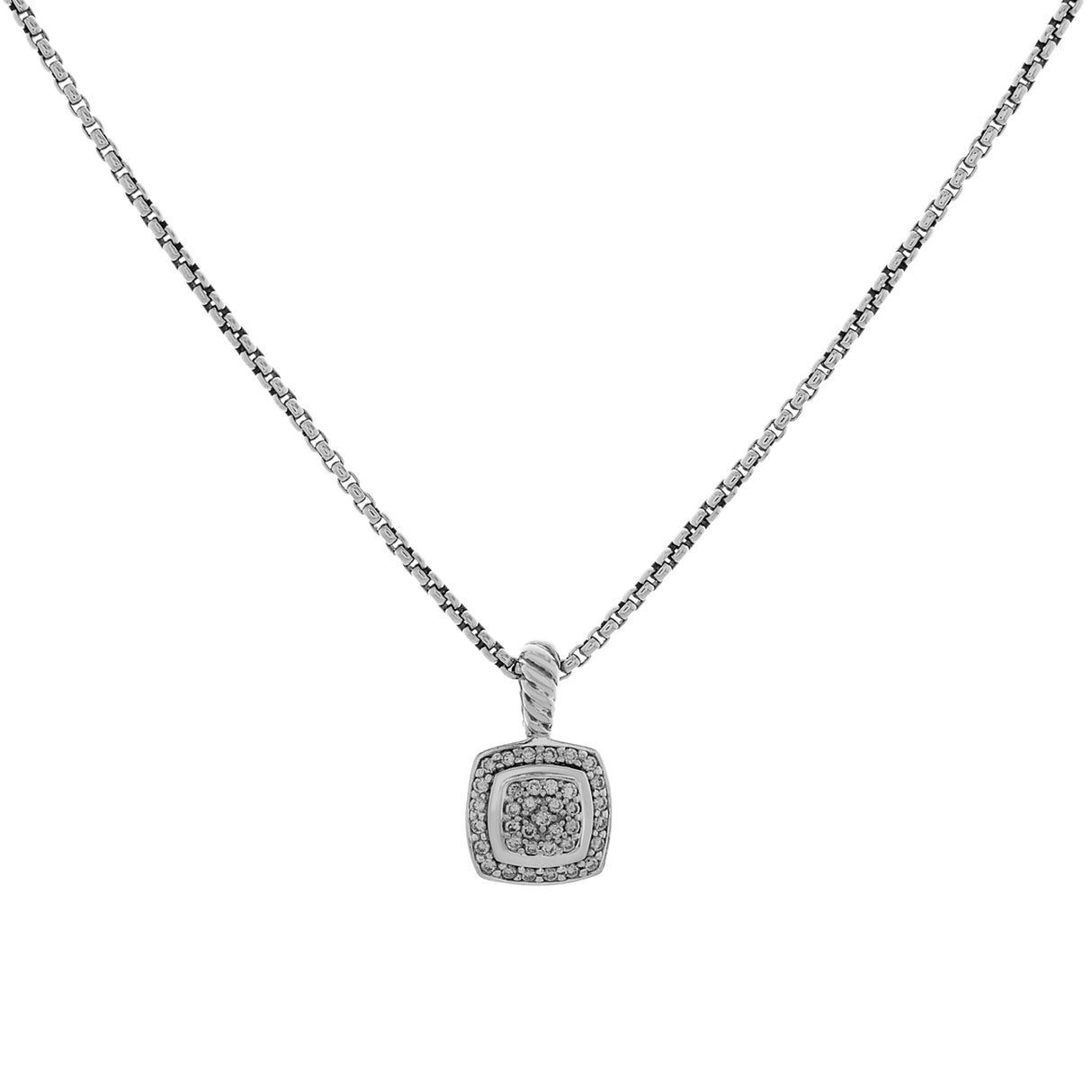 David Yurman Sterling Silver Diamond Petite Albion Pendant Necklace Designer Jewellery David Yurman