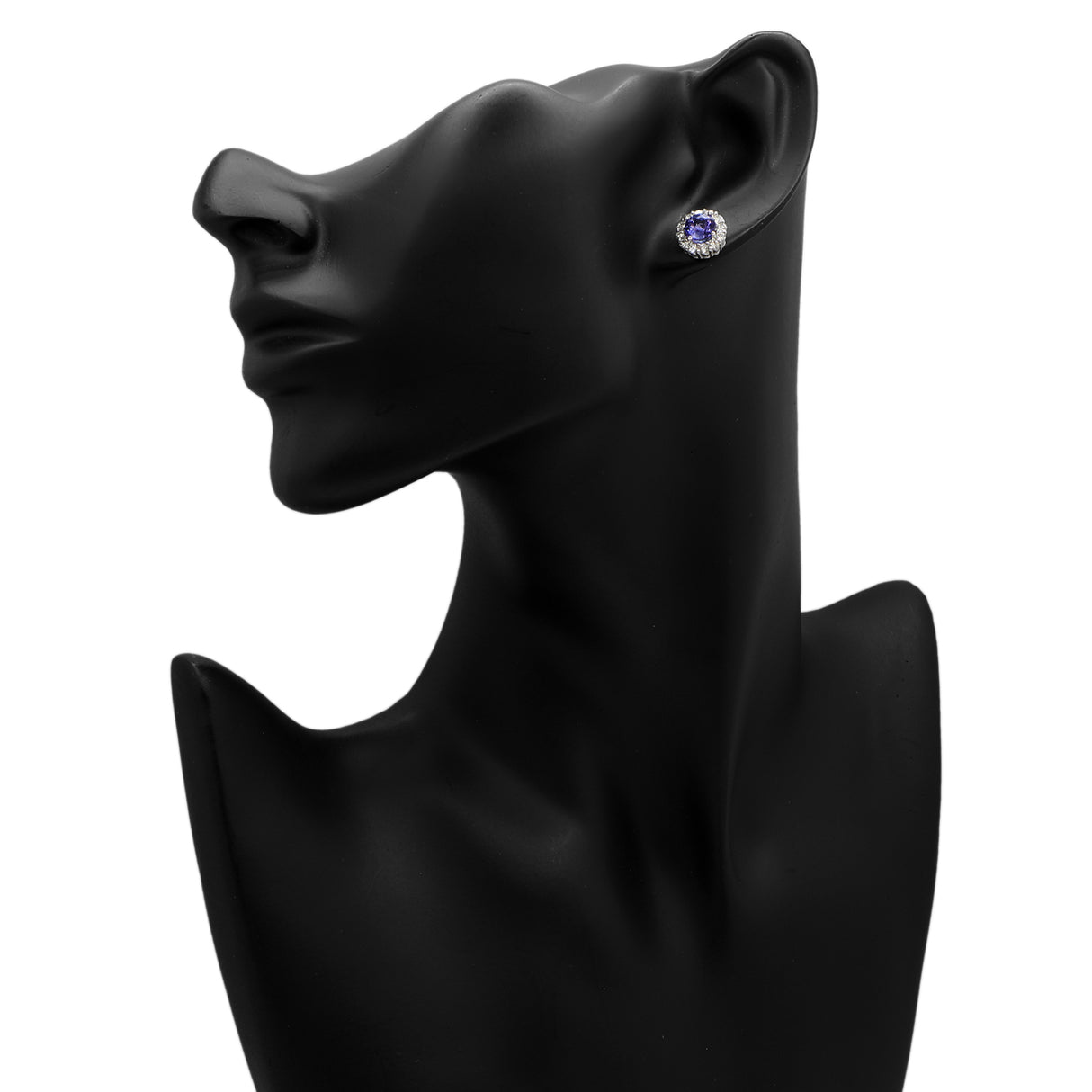 18K White Gold 2.30 Carat Tanzanite Earrings Fine Jewellery Modaselle