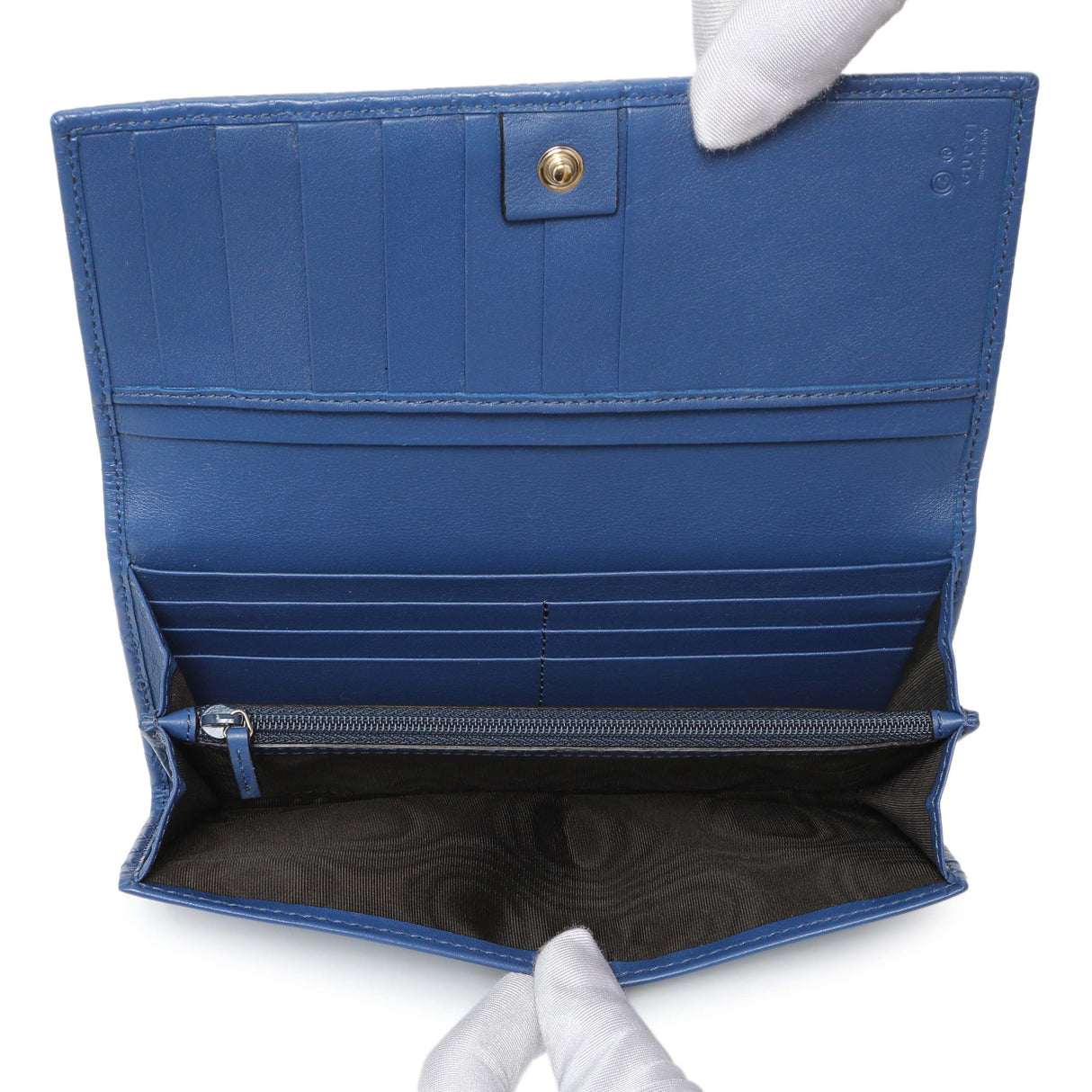 Gucci Blue Microguccissima Long Wallet Accessories Gucci