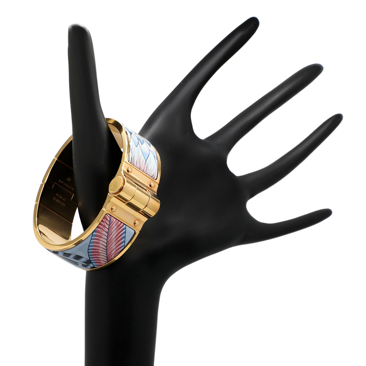 Hermes Enamel Charniere Savana Dance Wide Hinged Bracelet Designer Jewellery Hermes