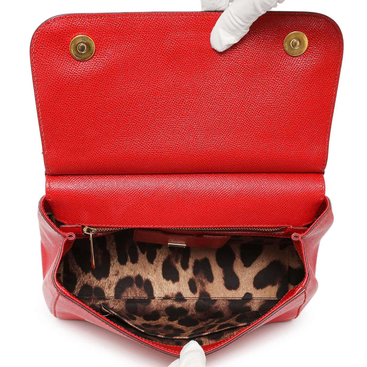 Dolce & Gabanna Red Calfskin Medium Miss Sicily Handbags Dolce & Gabbana