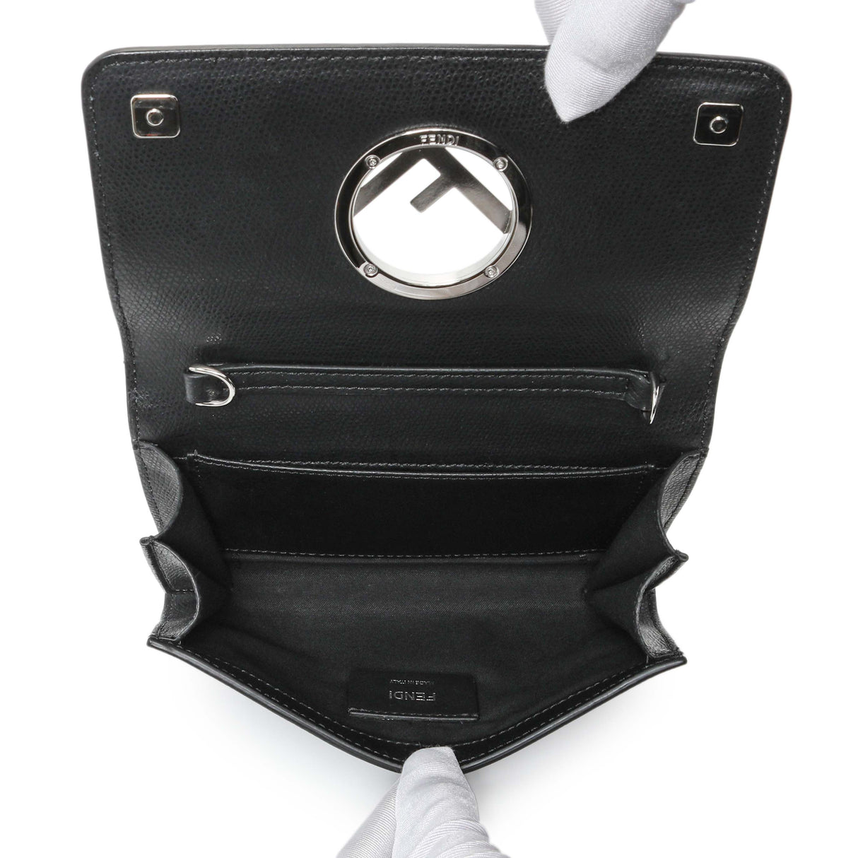 Fendi Black Calfskin F is Fendi Kan I Wallet On Chain Handbags Fendi