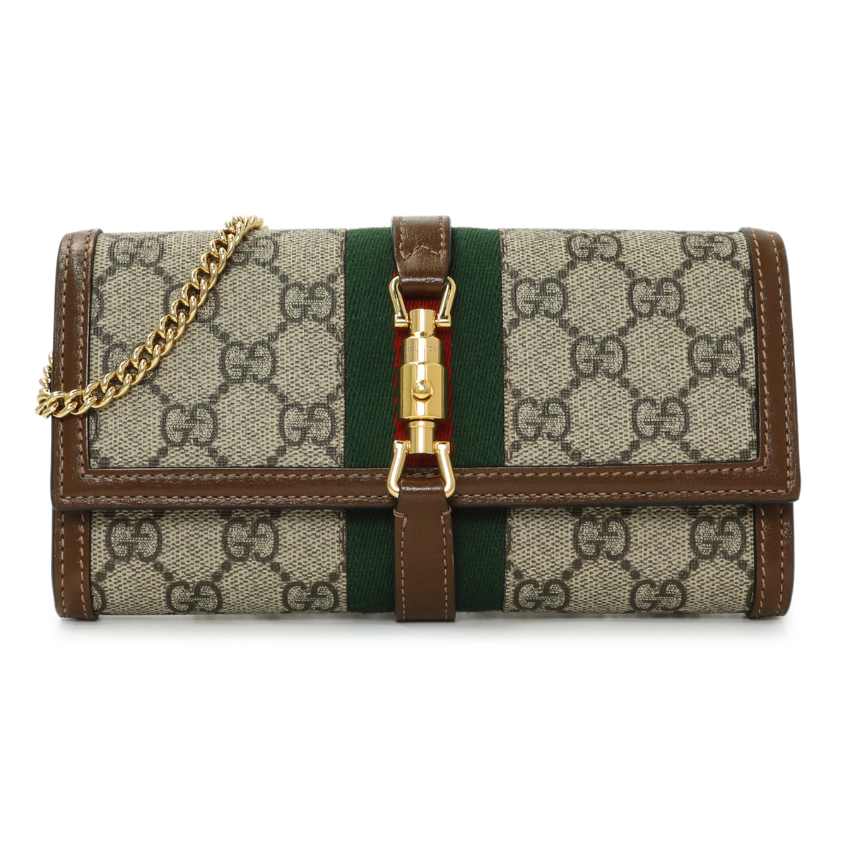 Gucci GG Supreme Canvas Jackie 1961 Chain Wallet Handbags Gucci