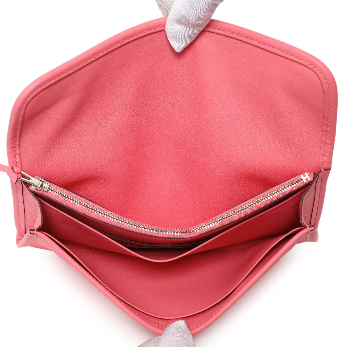 Hermes Rose Azalee Swift Jige Duo Clutch Handbags Hermes