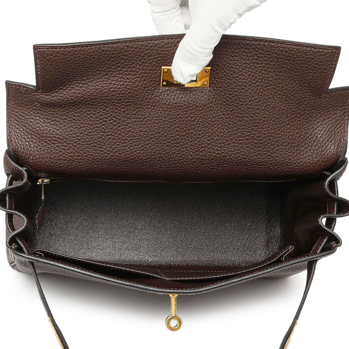 Hermes Chocolate Togo Kelly Retourne 28 Handbags Hermes