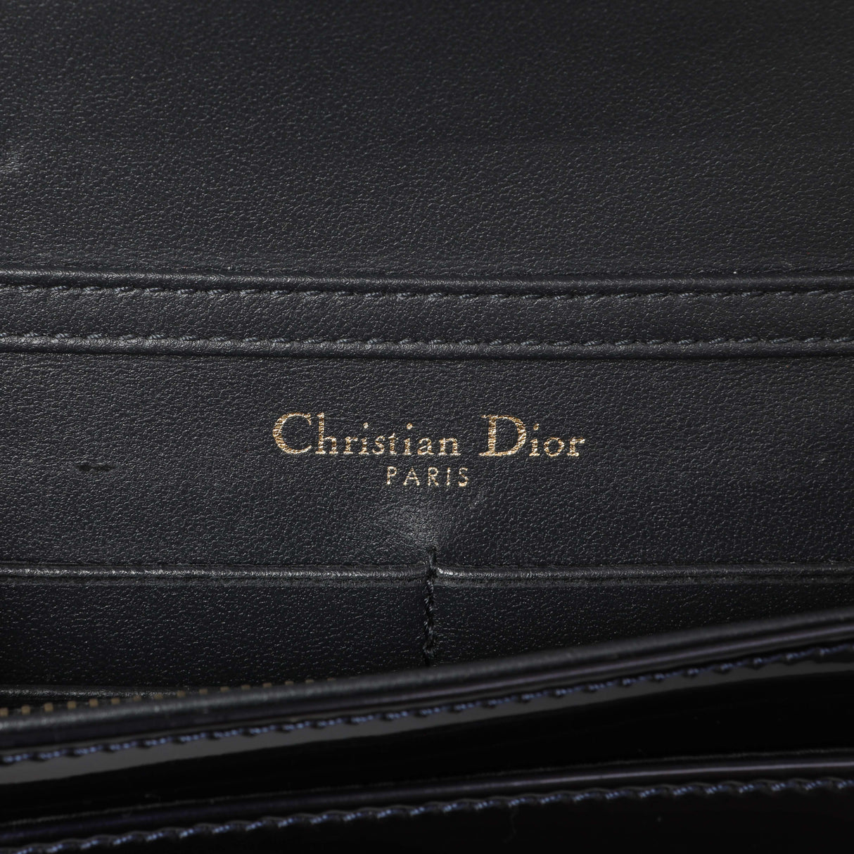 Christian Dior Navy Patent Micro-Cannage Diorama Wallet on Chain Handbags Christian Dior